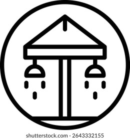 Shower Vector Line Icon Design