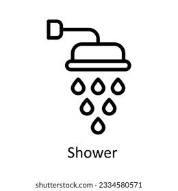 Ilustración de diseño de iconos del contorno del vector de ducha. Símbolo de cocina y hogar sobre fondo blanco archivo EPS 10