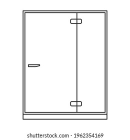 Shower vector outline icon. Vector illustration shower on white background. Isolated outline illustration icon of cabin bathroom.