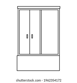 Shower vector outline icon. Vector illustration shower on white background. Isolated outline illustration icon of cabin bathroom.