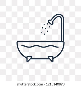 Shower vector outline icon isolated on transparent background, high quality linear Shower transparency concept can be used web and mobile