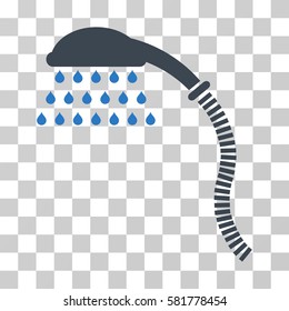 Shower vector pictogram. Illustration style is a flat iconic bicolor smooth blue symbol on a transparent background.