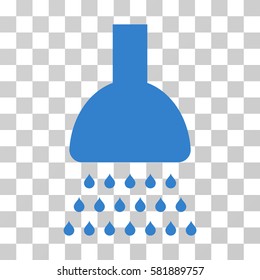 Shower vector pictogram. Illustration style is a flat iconic cobalt symbol on a transparent background.