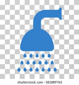 Shower vector pictogram. Illustration style is a flat iconic cobalt symbol on a transparent background.
