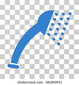 Shower vector pictogram. Illustration style is a flat iconic cobalt symbol on a transparent background.