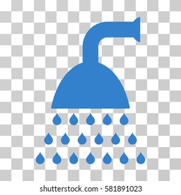 Shower vector pictogram. Illustration style is a flat iconic cobalt symbol on a transparent background.