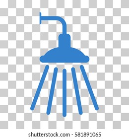 Shower vector pictogram. Illustration style is a flat iconic cobalt symbol on a transparent background.