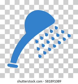 Shower vector pictogram. Illustration style is a flat iconic cobalt symbol on a transparent background.