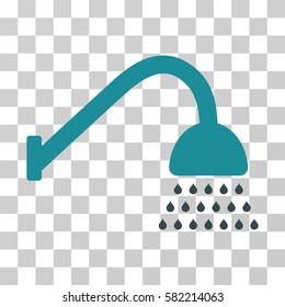 Shower vector pictogram. Illustration style is a flat iconic bicolor soft blue symbol on a transparent background.