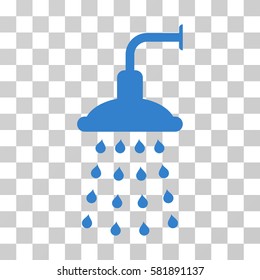 Shower vector pictograph. Illustration style is a flat iconic cobalt symbol on a transparent background.