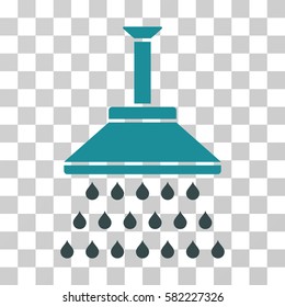 Shower vector pictograph. Illustration style is a flat iconic bicolor soft blue symbol on a transparent background.