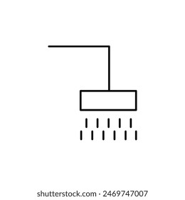 Shower Vector Sign. Suitable for books, stores, shops. Editable stroke in minimalistic outline style. Symbol for design 
