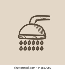 Shower vector sketch icon isolated on background. Hand drawn Shower icon. Shower sketch icon for infographic, website or app.