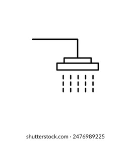 Símbolo de Vector de ducha para publicidad. Adecuado para libros, tiendas, tiendas. Trazo editable en estilo de contorno minimalista. Símbolo de diseño