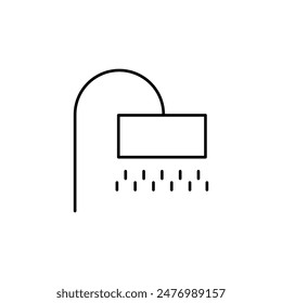 Shower Vector Symbol for Stores and Shops. Suitable for books, stores, shops. Editable stroke in minimalistic outline style. Symbol for design 
