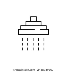 Shower Vector Symbol. Suitable for books, stores, shops. Editable stroke in minimalistic outline style. Symbol for design
