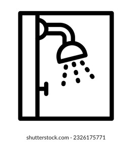 Shower Vector Thick Line Icon For Personal And Commercial Use.
