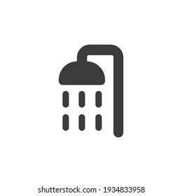 Shower Washing Icon Isolated on Black and White Vector Graphic