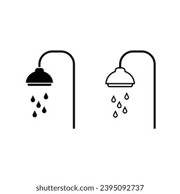 Shower, washroom, bath icon vector 
icon editable stroke, sign, symbol outline line button isolated on white