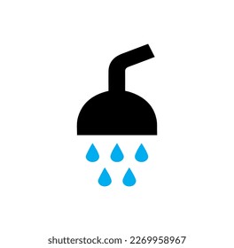 shower with water drop icon vector isolated on background