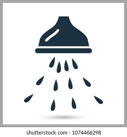 Shower with water drops simple icon for web and mobile design