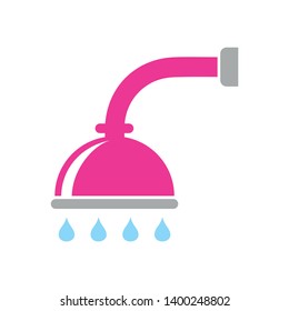 Shower with water drops vector icon. filled flat sign for mobile concept and web design. Showerhead simple solid icon. Symbol, logo illustration. Pixel perfect vector graphics