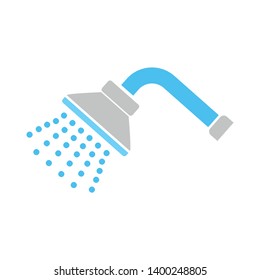 Shower with water drops vector icon. filled flat sign for mobile concept and web design. Showerhead simple solid icon. Symbol, logo illustration. Pixel perfect vector graphics