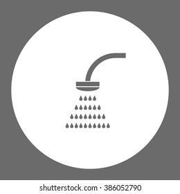 Shower and water drops. Vector icon grey and white
