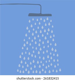 Shower water drops vector illustration
