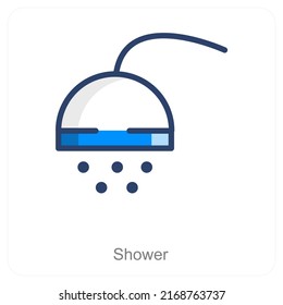 Shower And Water Icon Concept