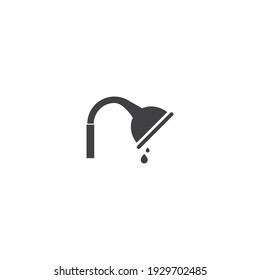 Diseño plano vectorial del icono del agua de la ducha