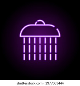 shower, water neon icon. Elements of construction set. Simple icon for websites, web design, mobile app, info graphics