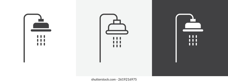 Shower web vector icons set