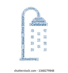 shower word cloud. tag cloud about shower