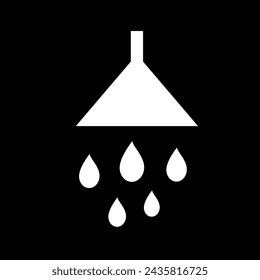 Showerhead and water drops. Vector Illustration