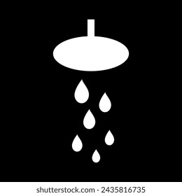 Showerhead and water drops. Vector Illustration