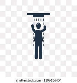 Showering vector icon isolated on transparent background, Showering transparency concept can be used web and mobile