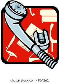 Shower.Pantone colors.Vector illustration