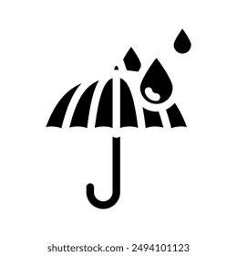 showerproof product label caution glyph icon vector. showerproof product label caution sign. isolated symbol illustration