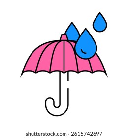 showerproof product label caution line icon vector. showerproof product label caution sign. isolated symbol illustration