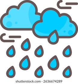 Showers Filled Style Icon Design