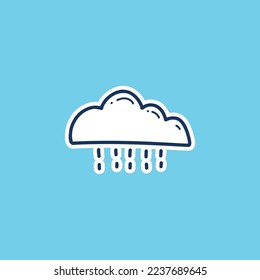 showers rain weather icon doodle hand drawing outline fill style. rain weather doodle icon