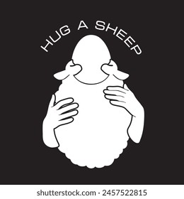 Showing affection to a farm animal Hug a Sheep