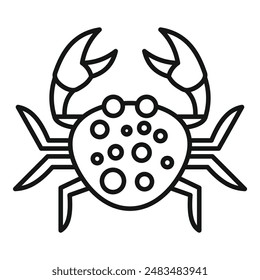 Showing the anatomy of a crab with large claws, this simple icon is perfect for any marine biologist