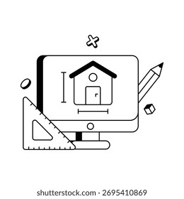 Showing architectural layout and aesthetic creativity Vector Icon
