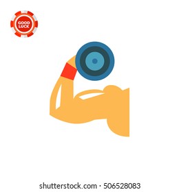 Showing Biceps by Lifting Dumbbell Icon