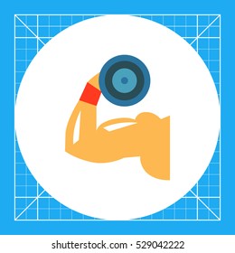 Showing Biceps by Lifting Dumbbell Icon