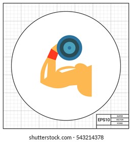 Showing Biceps by Lifting Dumbbell Icon