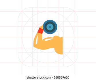 Showing Biceps by Lifting Dumbbell Icon