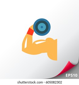 Showing Biceps by Lifting Dumbbell Icon